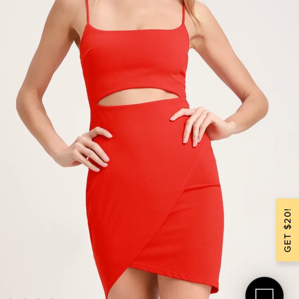Sexy cutout red bodycon dress (Lulu's)